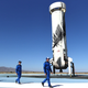 A photo of the crew of a Blue origin space launch.